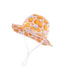LANGZHEN Beach Sun Protection Hat for Baby Girls | Adjustable Wide Brim Toddler Kids Hat with Chin Strap | White-Orange 2-4 Years - Buy Online on SooperMarket.com