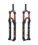 BUCKLOS MTB Fork 120mm Travel | 1-1/8 Straight/Tapered | Rebound Adjust | 15mm Axle | Manual Lockout | Air Shocks | Gold-Straight Tube 27.5 - Buy Online on SooperMarket.com
