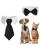 cobee Dog & Cat Tuxedo Collar Bow Tie 2 Pcs Adjustable Dog Cat Bow Tie Pets Wedding Bow Tie Formal Puppy Bow Tie Tux Collar Custume Necktie Collar Puppy Kitten Wedding Birthday Tux Collar Bow Tie - Buy Online on SooperMarket.com