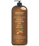 Triple AAA+ Grade Cold Pressed Sweet Almond Oil - 100% Pure & Natural - For Hair, Skin, Face - 16 fl oz with Pump Dispenser - Buy Online on SooperMarket.com