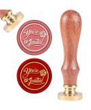 CRASPIRE You're Invited Wax Seal Stamp Invited Vintage Sealing Wax Stamps Retro 25mm Removable Brass Seal Stamp with Wood Handle for Wedding Invitations Envelopes Valentine's Day Craft Adhesive Waxing 25mm-you're Invited - Buy Online on SooperMarket.com