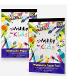 Premium Quality Watercolor Drawing Finger Paint Paper - 2 Pads (100 Sheets) - 220 GSM - Natural White - Buy Online on SooperMarket.com
