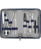 Marqus Solingen Manicure Set - Complete 12-Piece Pedicure & Hand Care Set in Real Leather Etui - Soft & Handy - Stylish Blue Color - Buy Online on SooperMarket.com