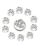TUUXI 84pcs Rhinestone Crystal Twisters Set 0.5 Inch Spiral Hair Pins Swirl Hair Twists Coils Silver Clear Flower Hair Clips Hair Accessories for Wedding Bridal Prom Party - Buy Online on SooperMarket.com