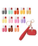 12 Pill Lipstick with 1 Cute Mini Red Leather Bag Key-Chain Pouch - Mini Lipstick Velvet Matte  Smooth and Moisturizing Pill Lipsticks  Long-Lasting  Portable and Charming Look All Day Long - Buy Online on SooperMarket.com