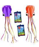 HENGDA KITE: Large Easy Flyer Octopus Kite for Kids - 31 Inches Wide - Perfect for Beach or Park - Orange & Purple - Buy Online on SooperMarket.com