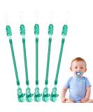 Vicloon Baby Dummy Clips 5 Pcs - BPA Free Soother Pacifier Chain Holder for Teether Toy - Green - Buy Online on SooperMarket.com