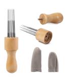 Felting Needle with Eight Needles Tool,Craft Wool Felt Stitch Punch Tool with Solid Wood Handle Felting Eight Needles Tool with Finger Cots 2 Pcs - Buy Online on SooperMarket.com