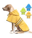 Weesiber Waterproof Reflective Dog Raincoat - Lightweight Adjustable Poncho for Night Walking - Medium Yellow - Buy Online on SooperMarket.com