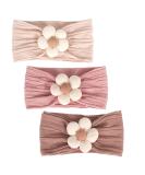 3pcs Baby Flower Headband Nylon Baby Headbands Soft Hairbands Baby Accessories for Newborns Toddlers Beige Pink Khaki - Buy Online on SooperMarket.com