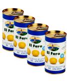 El Faro 4 x350g tins (150 grams drained/tin) Spanish Green Manzanilla Olives Filled With Anchovy - Buy Online on SooperMarket.com