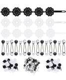 72 Pcs Hair Barrettes for Girls Hair Balls Self Hinge Hair Barrettes Ties Bubble Hair Accessories Set 80s 90s Bow Flower Hair Tie Plastic Hair Clips for Baby Toddler (Black  White  Clear) - Buy Online on SooperMarket.com
