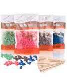 Hard Wax Beads 4 X 100G Painless Hard Wax Beans with 10 Applicators Professional Wax Beads for Eyebrow Armpit Bikini Back Chest Legs Painless Hair Removal 4 Packs Wax - Buy Online on SooperMarket.com