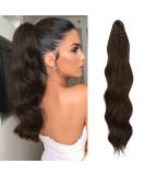 Feshfen ponytail extensions clamp 50 cm hair extensions braid long ponytail hair part clip wavy extensions braid medium brown ponytail hair extension for women 50 cm medium brown - Buy Online on SooperMarket.com