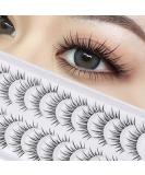 Outopen Manga Lashes 10 Pairs Pack - Japanese Anime & Korean Asian Style | Natural Look, Wispy Spiky, Short Fake Eyelashes with Clear Band - C-Clear Band Y6 | 8-13mm - Buy Online on SooperMarket.com
