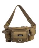 Piscifun Adjustable Waist Fishing Tackle Bag | Portable Water-Resistant Fanny Pack | Multi-function Outdoor Fly Fishing Storage | Small Bag in Khaki - Buy Online on SooperMarket.com