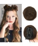 Sofeiyan 2PCS Mini Claw Clip in Hair Bun Messy Cat Ears Hair Bun Extension Synthetic Donut Wig Accessory Updo Space Bun Hair Pieces for Women Girls Darkest Brown & Light Auburn Mixed - Buy Online on SooperMarket.com