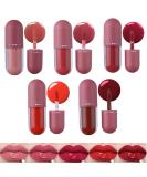 Korean Lip Gloss Mini Lip Tint Stain Set - Long Lasting & High Pigment - 5 Colors - Moisturizing Velvet Lip Tint - Matte Liquid Lipstick - 2 Fl Oz - Buy Online on SooperMarket.com