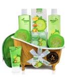 Fathers Day Home Spa Bath Basket Gift Set - Aromatherapy Kit with Natural Cucumber & Organic Melon - 12pc Skin Care Set for Men & Women - Buy Online on SooperMarket.com