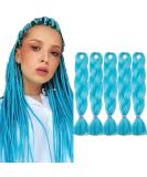 Tess Braids Extensions Blue 60 cm - 5 Pack Jumbo Kanecalon Hair Extensions for Box Braids | 100g Bundle - Buy Online on SooperMarket.com