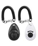 Diyife dogs clicker training clicker with hand loop clicker with a large button dog training and dog training for dog cat horse (2 pieces) black + white - Buy Online on SooperMarket.com