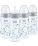NUK Smooth Flow Anti Colic Baby Bottle  10 oz  4 Pack  Elephant 4 Count (Pack of 1) 10 Ounce (4 Pack) Gray Elephant 4 Count (Pack of 1) - Buy Online on SooperMarket.com