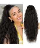 PORSMEER 28 Natural Black Beach Wave Ponytail Extension - Long Synthetic Clip-in Hairpiece for Women - Buy Online on SooperMarket.com