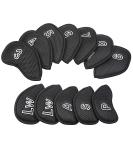 12Pcs/Pack Meshy Golf Iron Covers Set - Black Golf Club Head Cover for Most Irons - Buy Online on SooperMarket.com