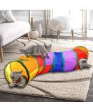 Interactive Cat Tunnel Toy for Indoor Cats - Collapsible S-Style Rainbow Tunnel for Kittens, Rabbits, and Puppies - Buy Online on SooperMarket.com
