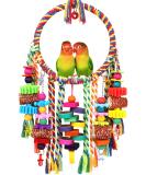 Bird Toys Bird Rope Ring Swing Perch with Corn Cob Cardboard Bagels Wooden Blocks Chewing Toys for Parakeets,Cockatiels,Conure,Lovebirds,Finches and Other Small-Sized Birds - Buy Online on SooperMarket.com