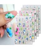 5D Embossed Spring Pink Magnolia Nail Art Stickers - Self Adhesive Floral Decals for Women Manicure - Buy Online on SooperMarket.com