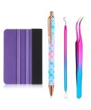 4 Pcs Pin Pen Weeding Tool Kit - Vinyl Squeegee, Tweezers, Weeders & More in Blue Purple - Buy Online on SooperMarket.com