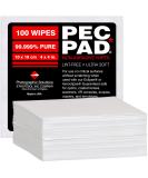 PEC-PAD Lint Free Wipes 4x4 - Non-Abrasive Ultra Soft Cloth for Cleaning Sensitive Surfaces - Ideal for Camera Lens, Filters, Film, Scanners, Telescopes, Microscopes, Binoculars - 100 Sheets Per Package - Buy Online on SooperMarket.com