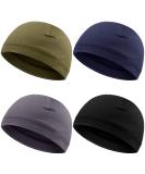 Syhood 4 Pieces Men Skull Caps Soft Cotton Beanie Sleep Hats Stretchy Helmet Liner Multifunctional Headwear for Men Women Black, Gray, Army Green, Navy Blue Solid Style - Buy Online on SooperMarket.com