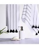 Folkulture Hand Towels for Bathroom, Set of 2 Boho Hand Towel for Bathroom, 100% Cotton Hanging and Decorative Towels for Bathroom with Tassels, 16" x 30" Inches (Hamilton Black and White) Black - Hamilton 16" X 30" (Set of 2 Hand Towels) - Buy Online on SooperMarket.com