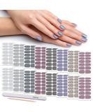 DANNEASY 16 Sheets Nail Wraps for Women Nail Polish Strips Solid Color Self Adhesive Nail Polish Stickers Stick On Nails Nail Accessories with 1pc Nail File Cuticle Stick (Gray) Gray Series - Buy Online on SooperMarket.com
