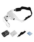 Joybest Headband Magnifier with LED Light - Handsfree Magnifier Glasses for Reading, Jewelry Loupe, Watch Repair, Sewing & More - Includes 5 Replaceable Lenses - Buy Online on SooperMarket.com