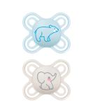 Mam Perfect Start Schnuller in the 2 Set especially for newborn tooth-friendly baby pacifier from sustainable & organic-renewable materials with pacifier box 0-2 months bear / elephant 0-2 / silicone / day bear / elephant - Buy Online on SooperMarket.com