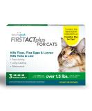 TevraPet FirstAct Plus Flea and Tick Prevention for Cats 1.5 lbs and Over | Waterproof | Fast Acting Treatment | 3 Doses - Buy Online on SooperMarket.com