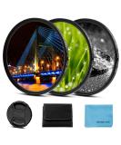 49mm Star Filter Set (4-Point, 6-Point, 8-Point) with Lens Cap for Nikon, Sony, Olympus DSLR Cameras - Buy Online on SooperMarket.com