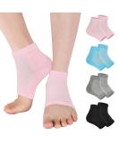 Vaincre Cracked Heel Repair Socks - 4 Pairs for Dry Cracked Feet - Gel Treatment - Spa Moisture - Overnight Heel Care (Regular, Multi-color) - Buy Online on SooperMarket.com