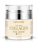 LightenUp Collagen Cream - Anti-Aging Moisturizer with Hyaluronic Acid for Face & Neck Fine Lines & Age Spots 1 fl oz Made in USA - Buy Online on SooperMarket.com