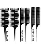 Dyeing Hair Comb Set for Sectioning and Styling - 6 Pieces, Assorted Styles - Buy Online on SooperMarket.com