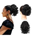 REECHO Ponytail Extension 9" Short Curly Wavy Claw Clip Pony tails Hair Extensions HP001 Hairpieces for Women - Black - Buy Online on SooperMarket.com