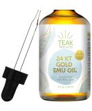 Teak Naturals 24K Gold Emu Oil 4 oz - Organic Australian Gold Line Series - Buy Online on SooperMarket.com