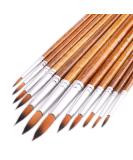 FENORKEY Artist Watercolor Paint Brushes, Round Pointed Tip Paint Brushes Set, 12pcs Different Sizes Detail Paint Brush for Watercolor, Acrylics, Ink, Gouache, Oil, Tempera (Brown) - Buy Online on SooperMarket.com