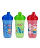 Nuby Plastic Insulated No Spill Easy Sip Cup with Vari-Flo Valve Hard Spout Boy 9 Oz 3 Count - Buy Online on SooperMarket.com