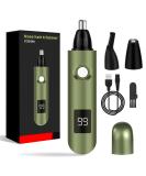 Imoebel 3-in-1 Nasal Hair Trimmer with LED Display | Double Cutting Blades for Nose Ear Eyebrow & Face Hair | Unisex Hair Cutter in Green - Buy Online on SooperMarket.com