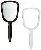 Soft 'N Style Hand Mirror 4-1/2 x 3-3/4 - Pack of 12 (6 White, 6 Black) - Buy Online on SooperMarket.com