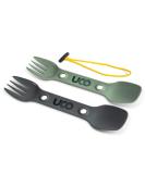 UCO Utility Spork 3-in-1 Combo Spoon-Fork-Knife Utensil, 2-Pack, Gold/Sky Blue Green/Charcoal - Buy Online on SooperMarket.com